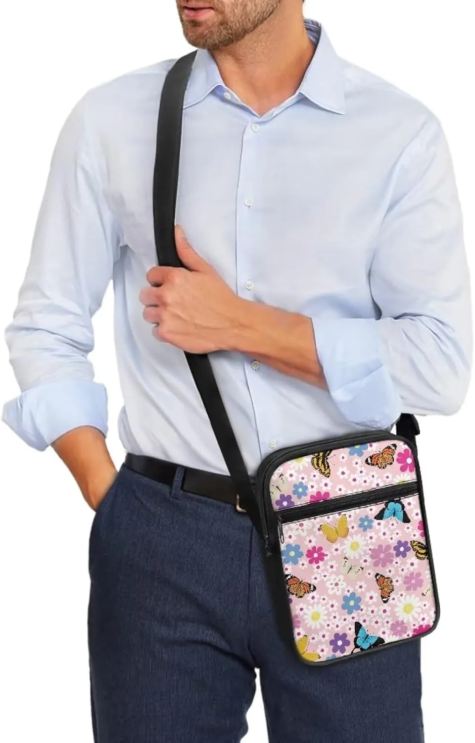 Unisex Travel Messenger Bags Small Crossbody Bag for Women Men Sling Purse for Phone Holder