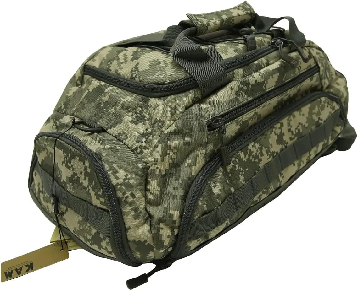 UNISTRENGH 3-Ways Tactical Military Nylon Men Holdall Weekend Travel Duffel Bag Backpack Messenger Shoulder Bags Rucksack Handbag (ACU Camo-45L)