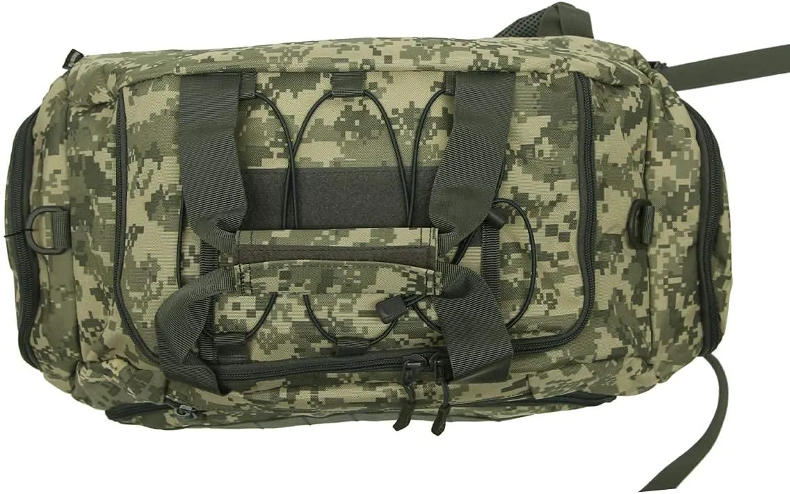 UNISTRENGH 3-Ways Tactical Military Nylon Men Holdall Weekend Travel Duffel Bag Backpack Messenger Shoulder Bags Rucksack Handbag (ACU Camo-45L)