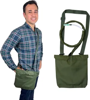 Urine Drainage Bag Holder with Catheter Tube Cover & Adjustable Strap - Olive