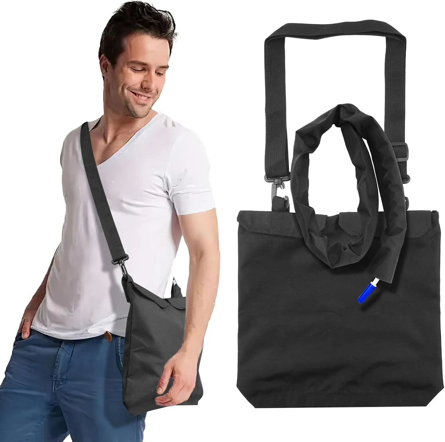 Urine Drainage Bag Holder with Catheter Tube Cover, Catheter Bag Covers with Adjustable Shoulder Strap