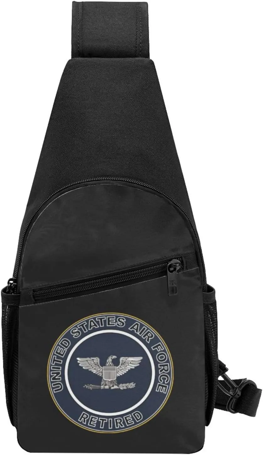 US Air Force Retired Colonel Sling Bag Crossbody Backpack Shoulder Casual Daypack Bags for Men