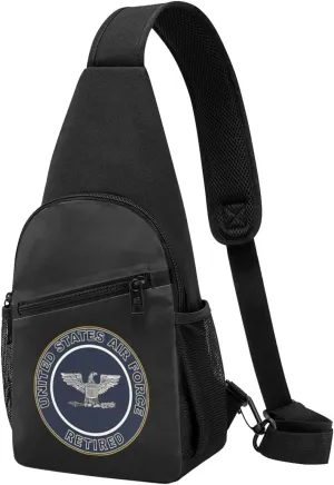 US Air Force Retired Colonel Sling Bag Crossbody Backpack Shoulder Casual Daypack Bags for Men