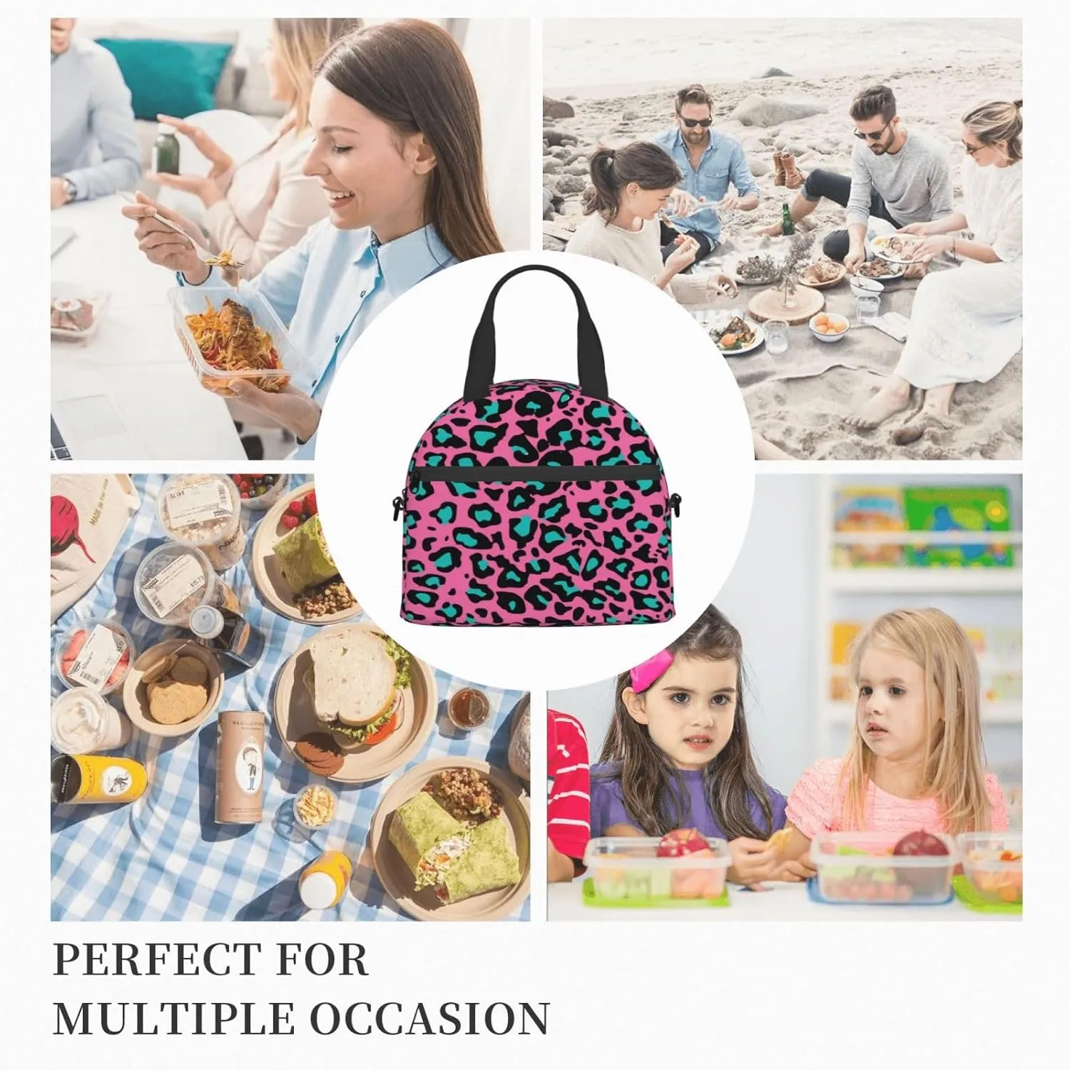 Us Bass,Insulated Reusable Lunch Bag Adult Large Lunch Box for Women and Men,Black and Us Bass Guitar,Adjustable Shoulder Strap,Front Zipper Pocket,Multicolor