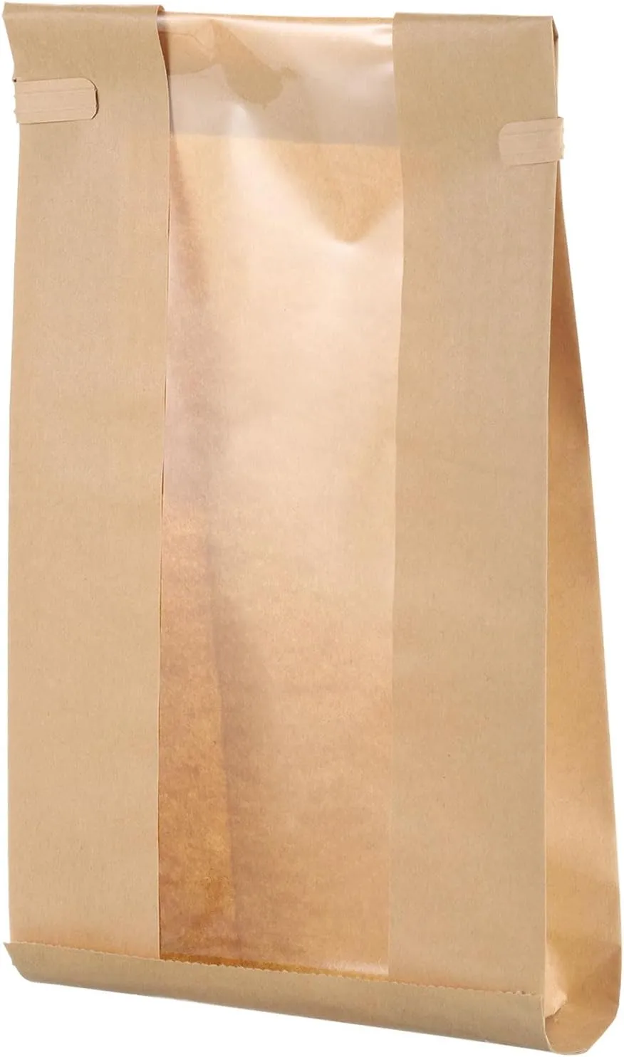 uxcell 100pcs Bakery Bags with Window, Tin Tie Tab Lock Bags, Kraft Paper Bags for Cookies, Candy, Chocolate (Brown 9.3x4.7inch)