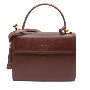 Valentino Garavani Brown Two Way Kelly Crossbody Leather Bag Vintage