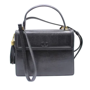 Valentino Garavani Classic Black Two-Way Kelly Crossbody Leather Bag