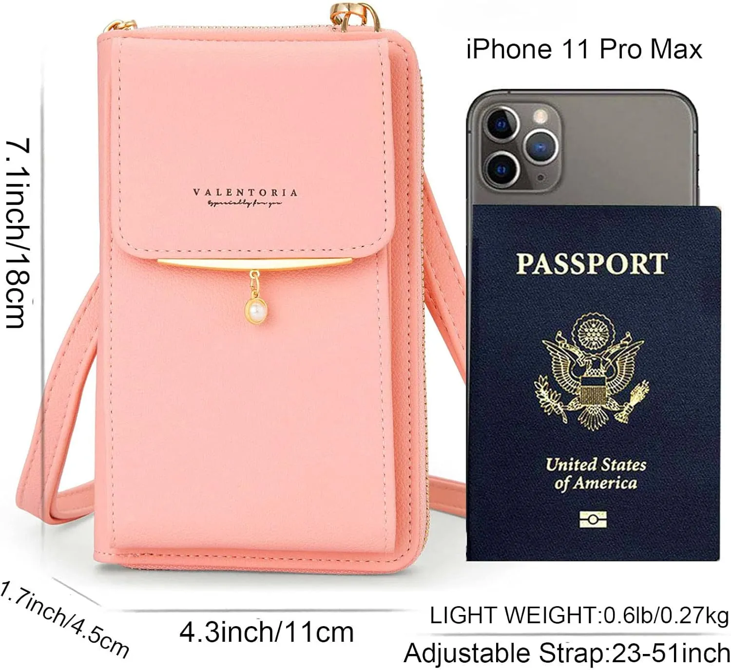 Valentoria Small Crossbody Bag Cell Phone Purse Wallet Leather Card Clutch Handbag for Women