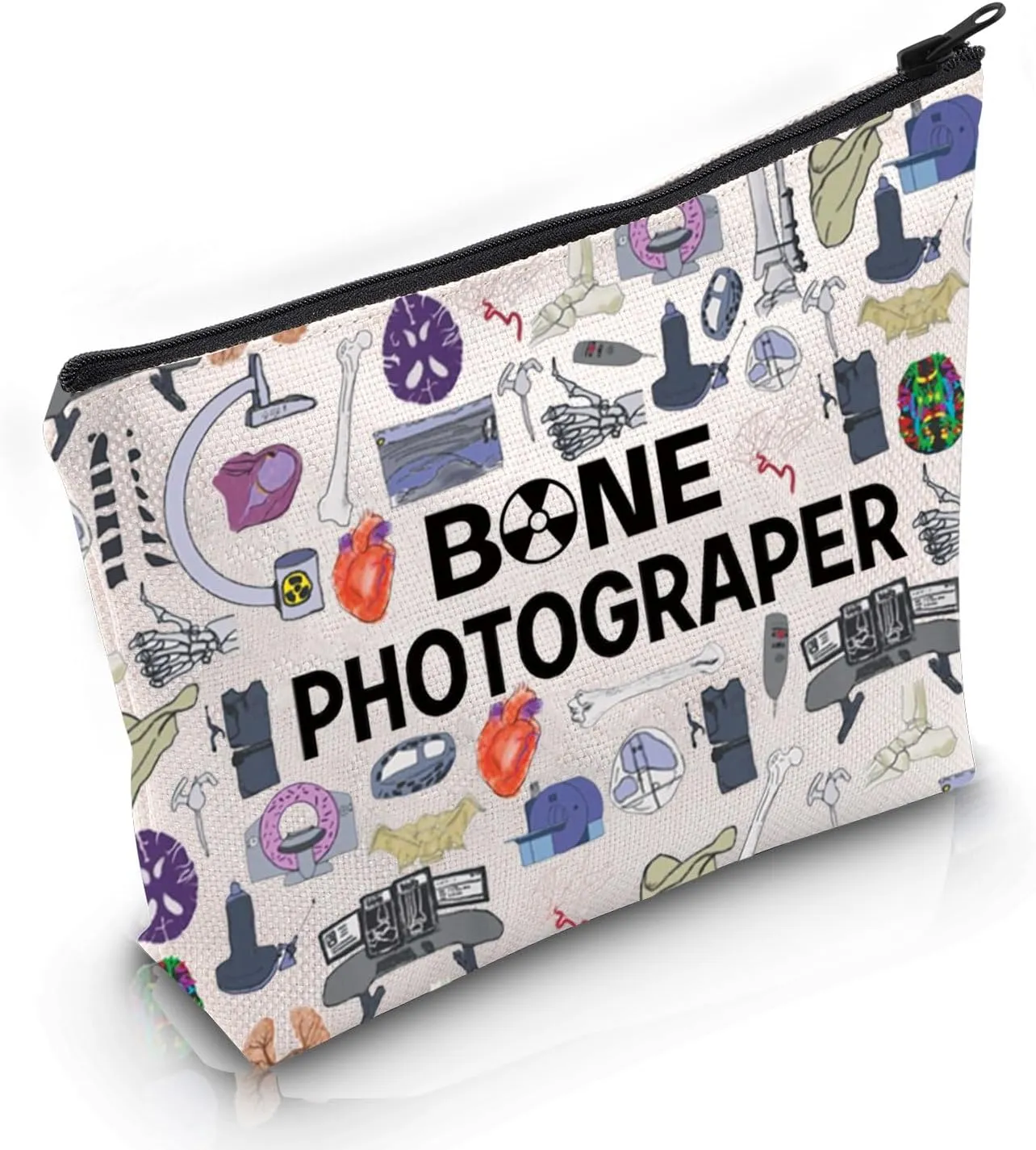 VAMSII Radiologic Technologist Gift Bone Photographer Makeup Bag X-Ray Tech Cosmetic Bag Radiology Graduation Gift (Bone Photographer M)