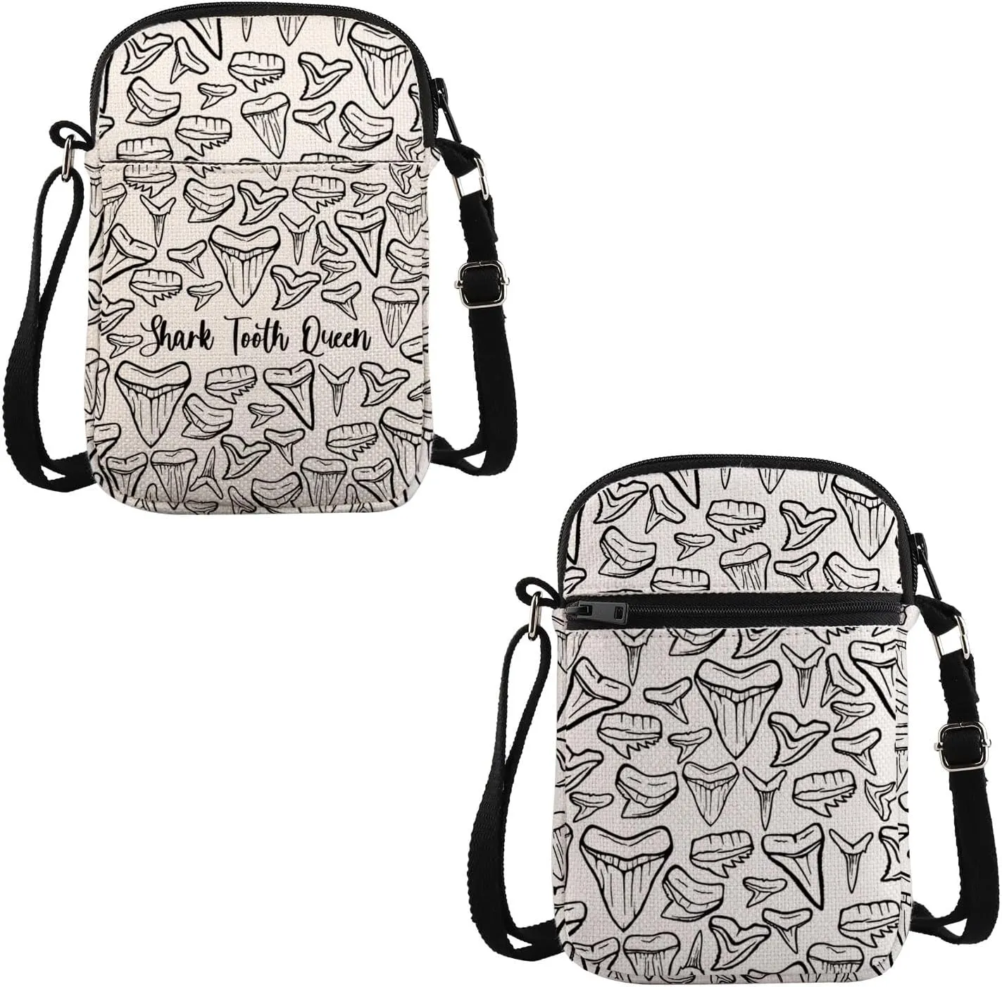 VAMSII Shark Teeth Design Gift Shark Tooth Queen Makeup Bag Fossil Hunter Cosmetic Bag Shark Teeth Lover Merch (Shark Tooth Queen C)