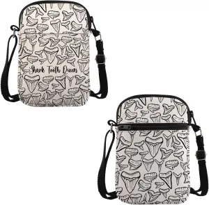 VAMSII Shark Teeth Design Gift Shark Tooth Queen Makeup Bag Fossil Hunter Cosmetic Bag Shark Teeth Lover Merch (Shark Tooth Queen C)