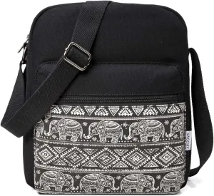 VASCHY Messenger Bag for Girls, Lightweight Canvas Crossbody Bag Purse for Teen Girls Women Fits Water Bottle