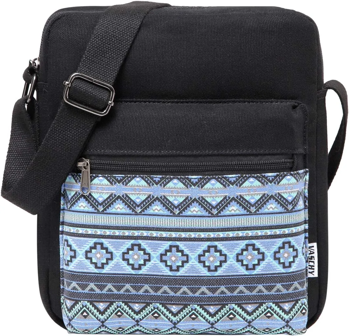 VASCHY Messenger Bag for Girls, Lightweight Canvas Crossbody Bag Purse for Teen Girls Women Fits Water Bottle