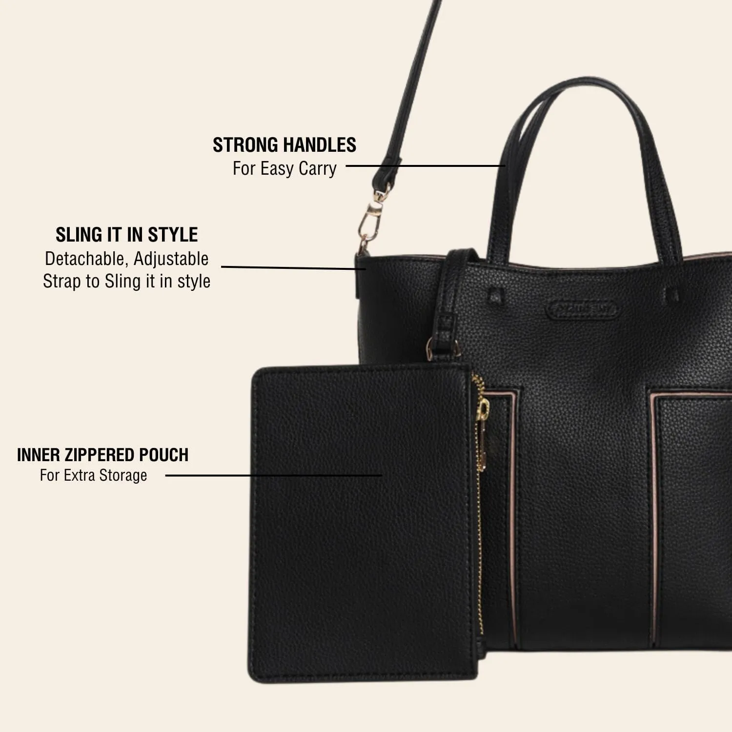 Vegan Tote Bag for Women, Faux Leather Purses, Large Capacity Women Tote Bags, Purses and Ladies' Shoulder Handbags