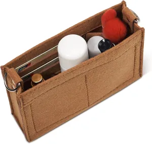 Vercord Felt Purse Insert Organizer LV 26 19 Toiletry Pouch Insert with D Ring Attach Chain Strap