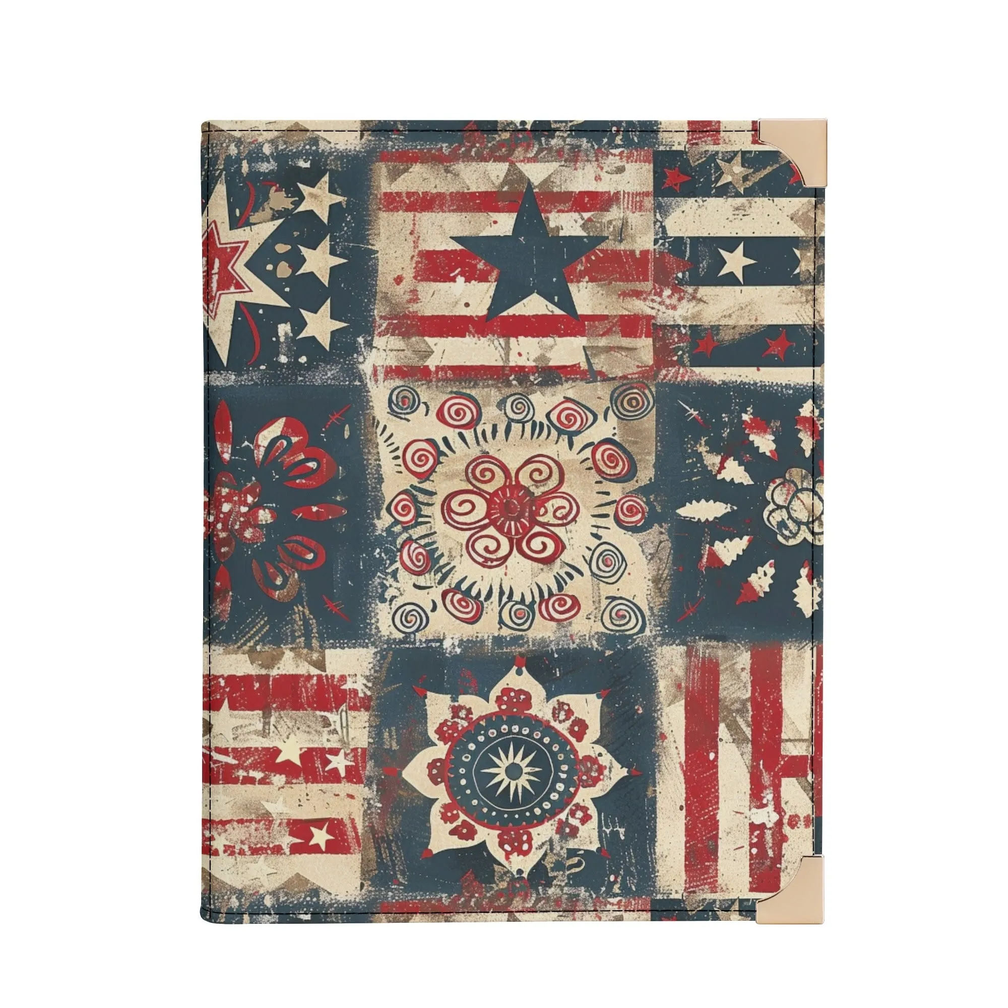 Vintage Americana Book Cover Purse – Patriotic Bible Cover, Folk Art Crossbody Bag