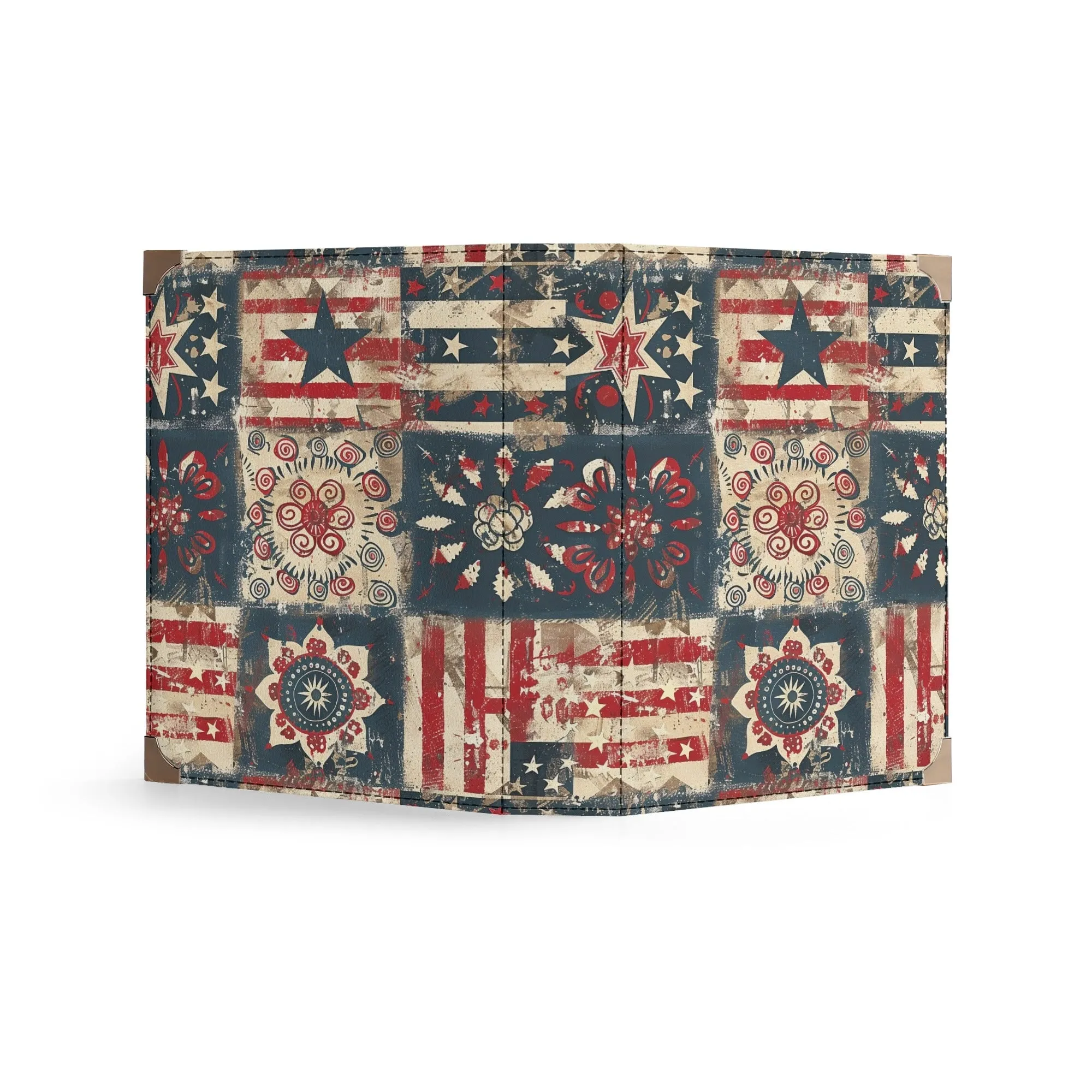 Vintage Americana Book Cover Purse – Patriotic Bible Cover, Folk Art Crossbody Bag