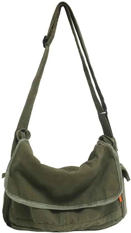 Vintage Canvas Messenger Bag for Men Women Crossbody Bag Satchel Shoulder Bag Harajuku Streetwear