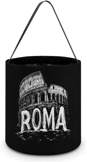 Vintage Roman Architecture Halloween Tote Bag Bucket Trick Or Treat Candy Basket Party Favors Baskets for Organizing