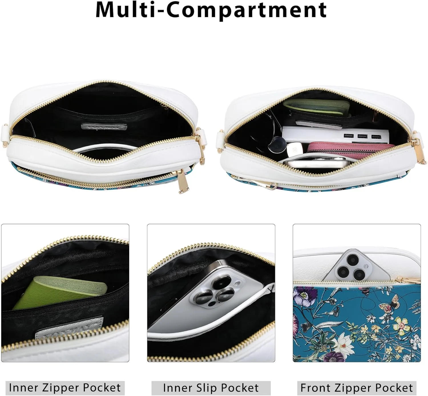 VONMAY Crossbody Purse for Women Quilted Crossbody Bags Vegan Leather Purses Small Shoulder Handbags with Wide Strap