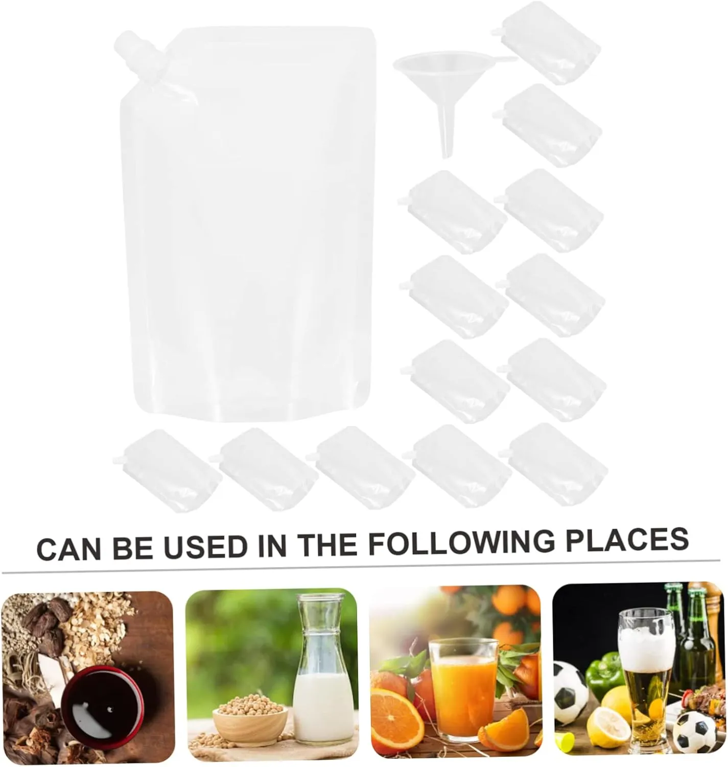 VOSAREA Reusable Liquid Packing Bags Juice Beer Storage Pouch Leakproof Edible Oil Bag Alcohol Holder Plastic Milk Holder Ideal for Travel