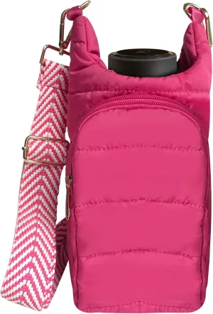 Water Bottle Carrier Bag - Quilted Crossbody Water Bottle Holder with Strap, Stylish Puffer Tote Bag for Water Bottle