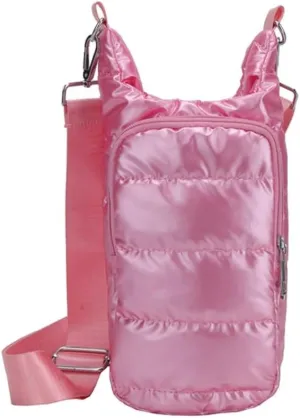 Water Bottle Carrier Bag with Phone Pocket Puffer Tote Bag Quilted Crossbody Shoulder Bag Water Bottle Holder with Strap