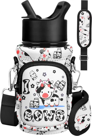 Water Bottle Carrier with Strap - Insulated Kids Water Bottle Holder for Boys Girls Bottle Bag for 10-18Oz