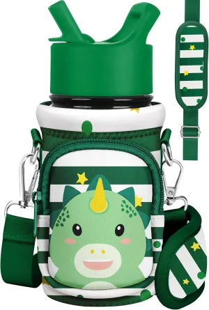 Water Bottle Carrier with Strap - Insulated Kids Water Bottle Holder for Boys Girls Bottle Bag for 10-18Oz