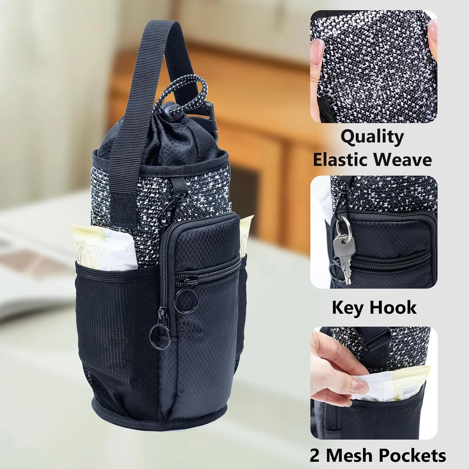 Water Bottle Holder with Strap, Water Bottle Carrier Bag