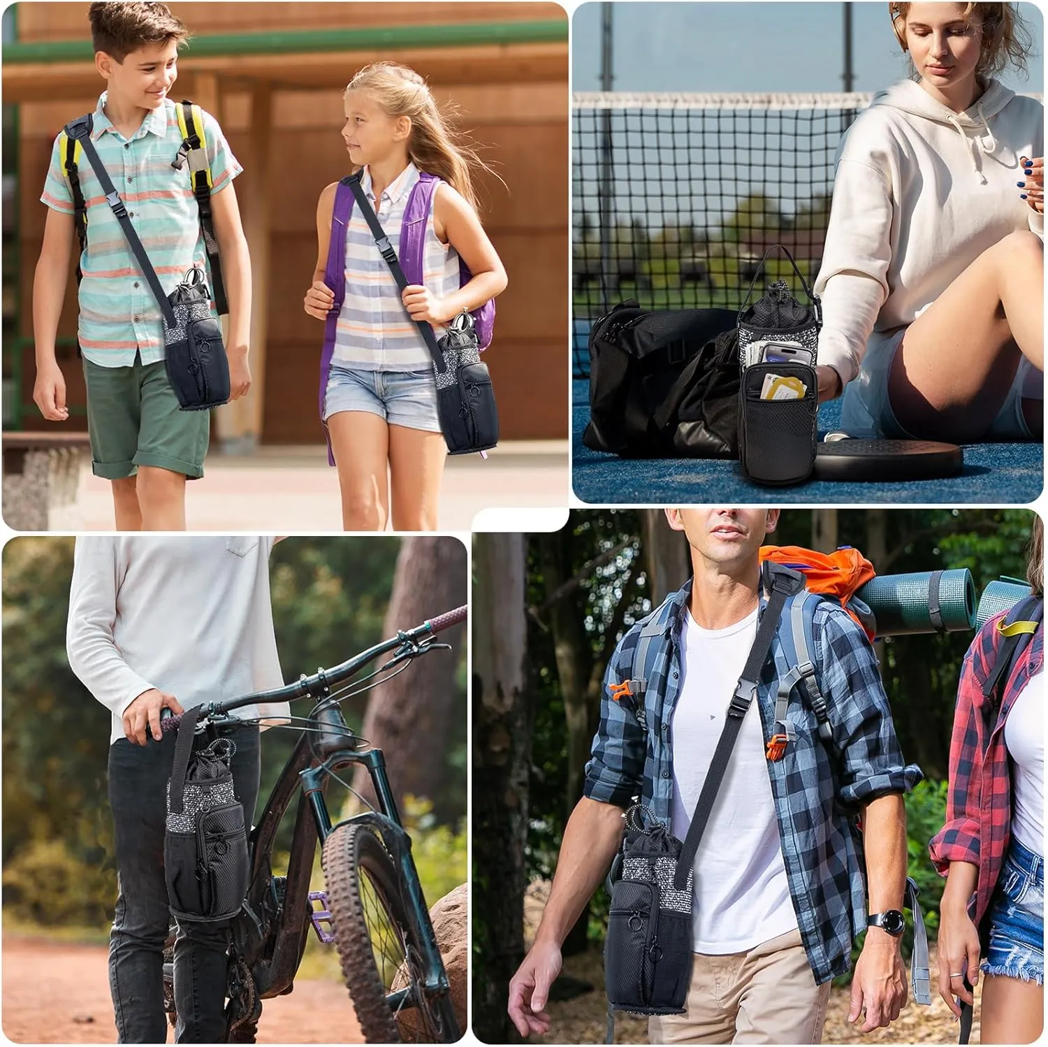 Water Bottle Holder with Strap, Water Bottle Carrier Bag