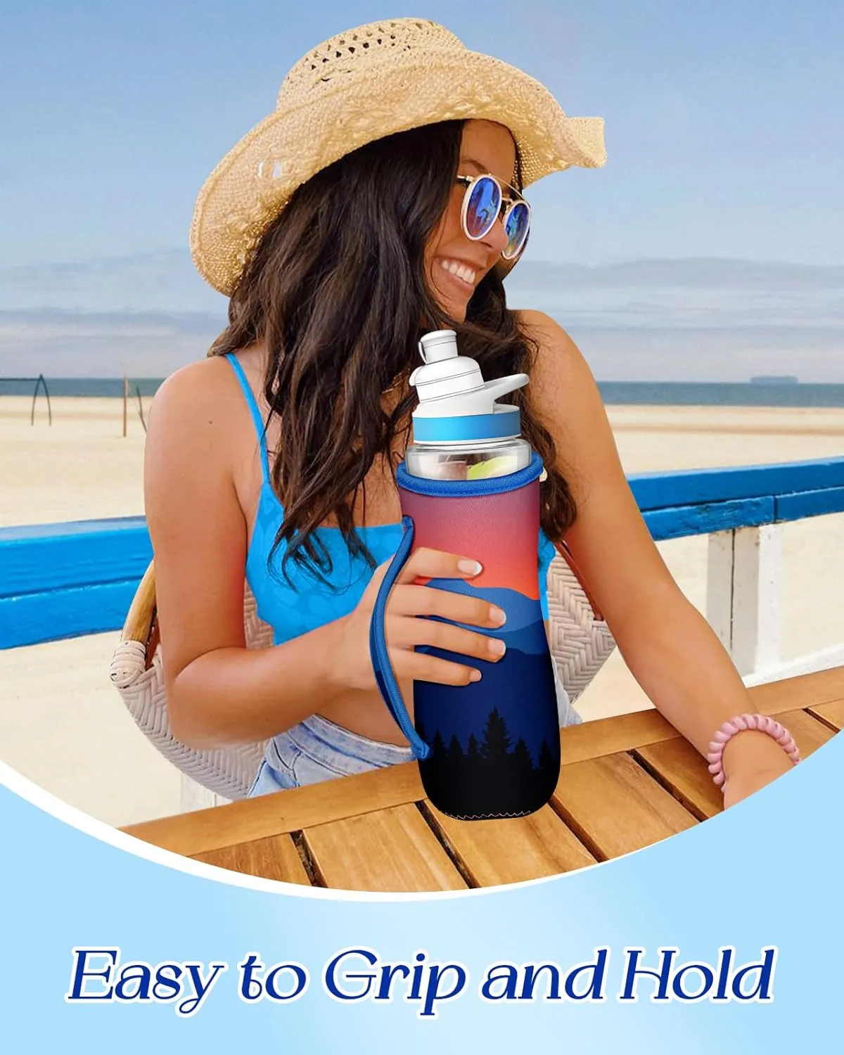 Water Bottle Sleeve for Cirkul 22 oz - 2 Pack Bottles Cover Holder Carrier Bag with Side Handle