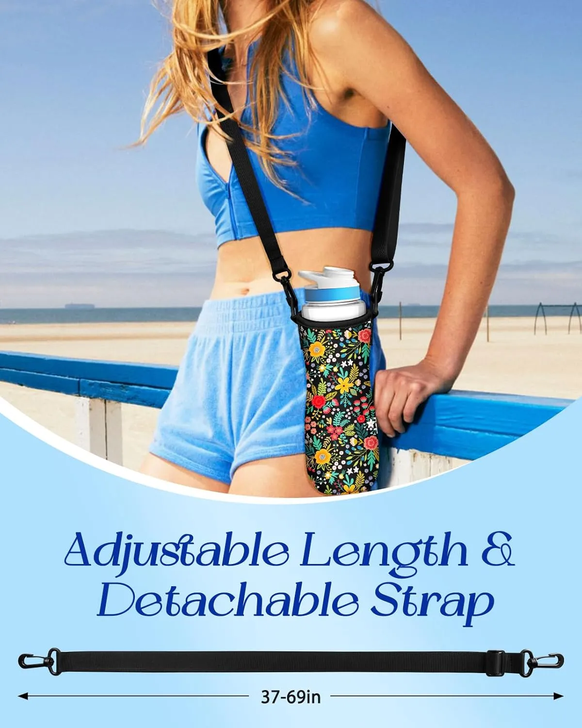 Water Bottle Sleeve for Cirkul 22 oz - Bottles Cover Holder Carrier Bag with Crossbody Shoulder Strap