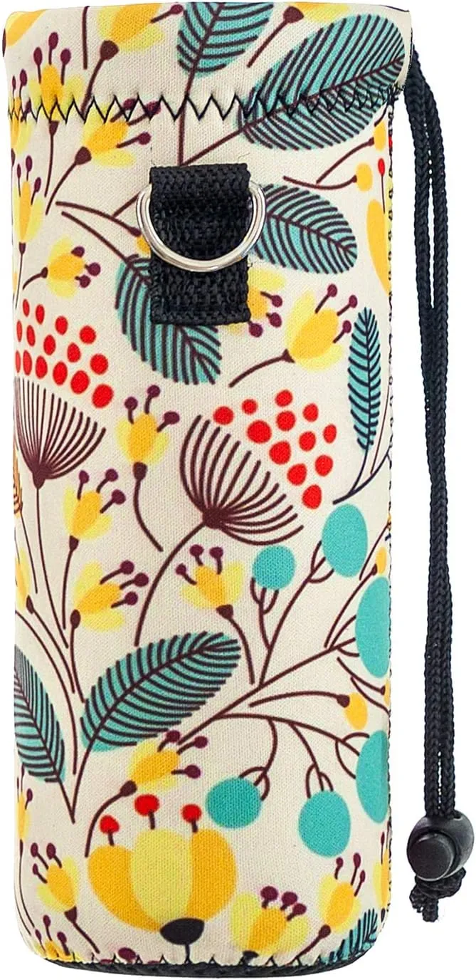 Water Bottle Sling Case Bag Carrier Holder - 500ML 750ML 1000ML Neoprene Water Bottle Sleeve Cooler Cover Pouch with Adjustable Shoulder Strap for Men Women Travel Camping Walking Hiking Running