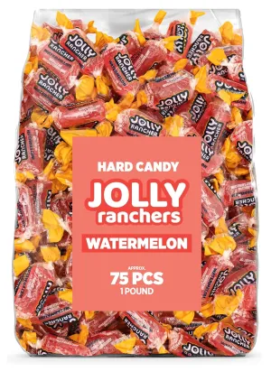 Watermelon Jolly Ranchers Hard Candy – Original Flavor – 1 LB Bulk Bag (Approx. 75 Pieces) – Individually Wrapped Sweet & Tart Candy for Birthday Parties, Baby Showers, Back to School & Gift Bags