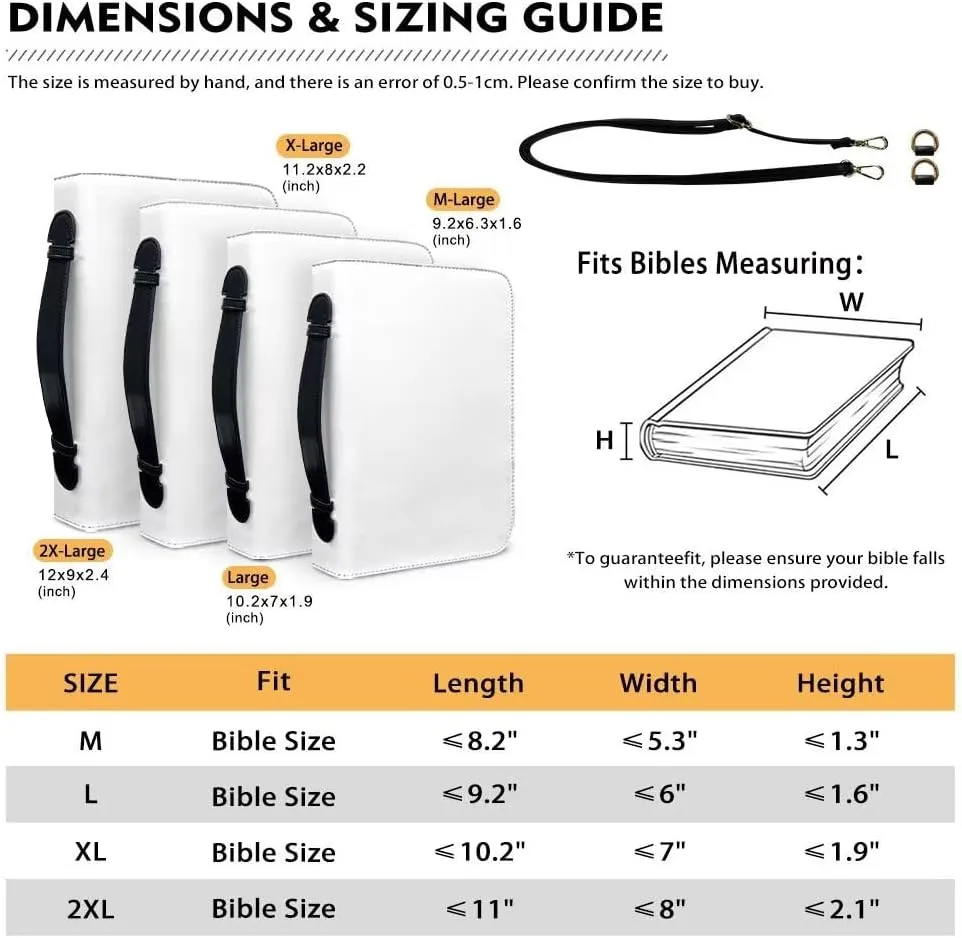 Waterproof Bible Case Bible Covers for Women Crossbody Bag Bible Protective with Handle and Zippered Journal Case,Cute Panda,L