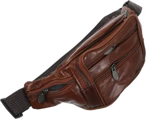 Waterproof Fanny Pack for Men Leather Waist Bag Utility Pouch Adjustable Belt for Man Bag Outdoor Hiking