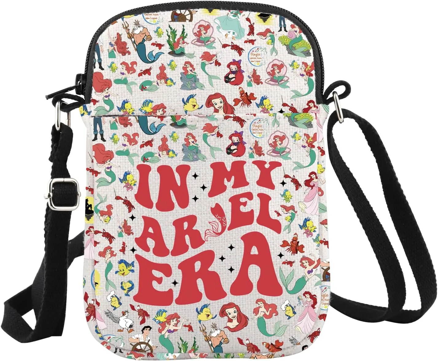 WCGXKO Cartoon Princess Crossbody Bag Mermaid Princess Gift for Princess Lover (A Cr)