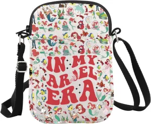 WCGXKO Cartoon Princess Crossbody Bag Mermaid Princess Gift for Princess Lover (A Cr)