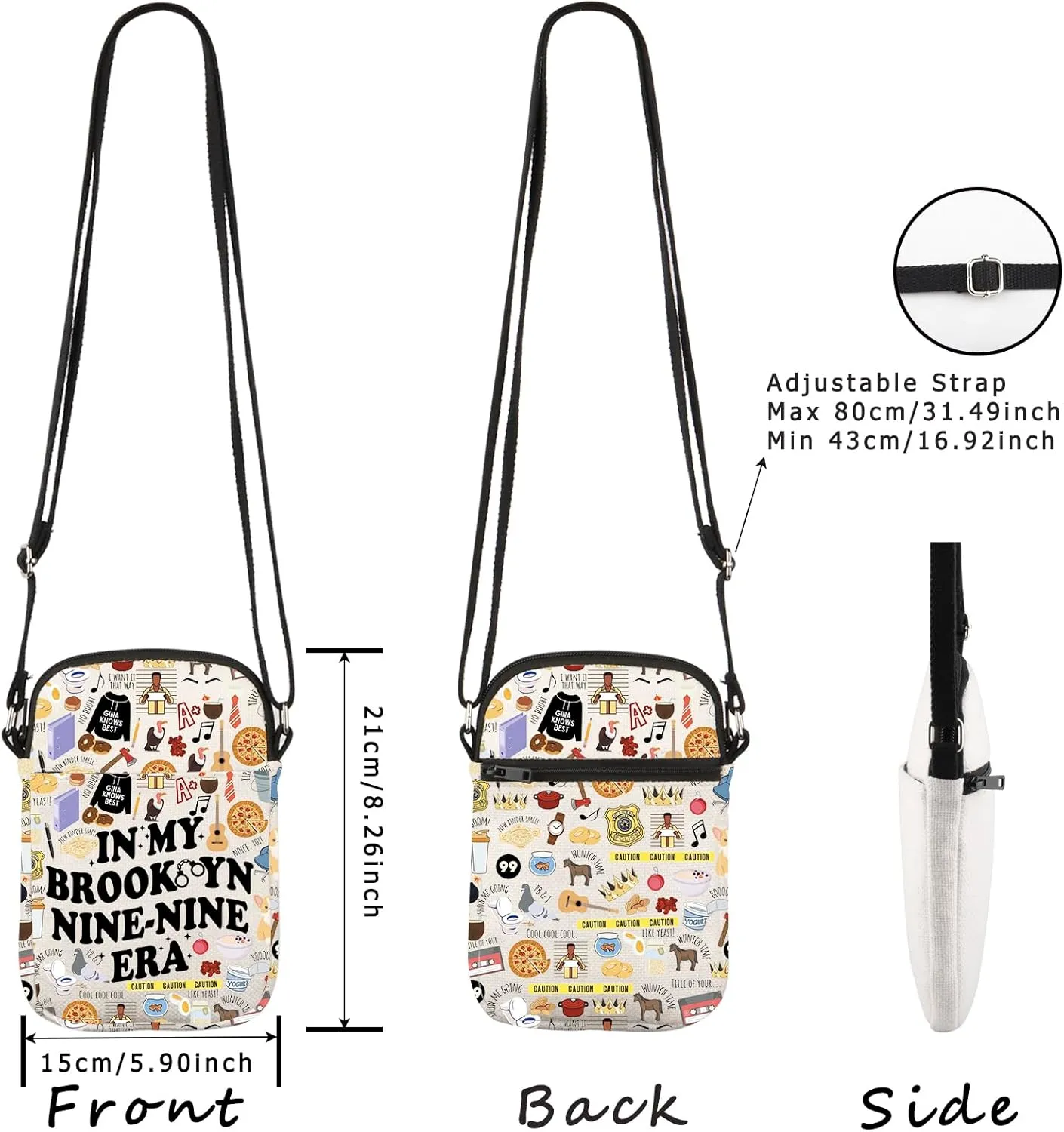 WCGXKO Comedy Tv Show Gift N My Brook99 Era Crossbody Bag Comedy Tv Show Fans Gift (Brook99 Cr)