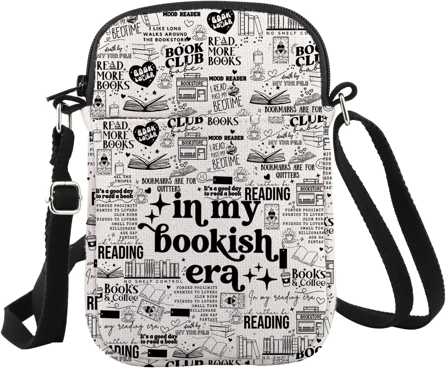 WCGXKO In My Bookish Era Crossbody Bag Reading Lover Gift Bookworm Reader Gift