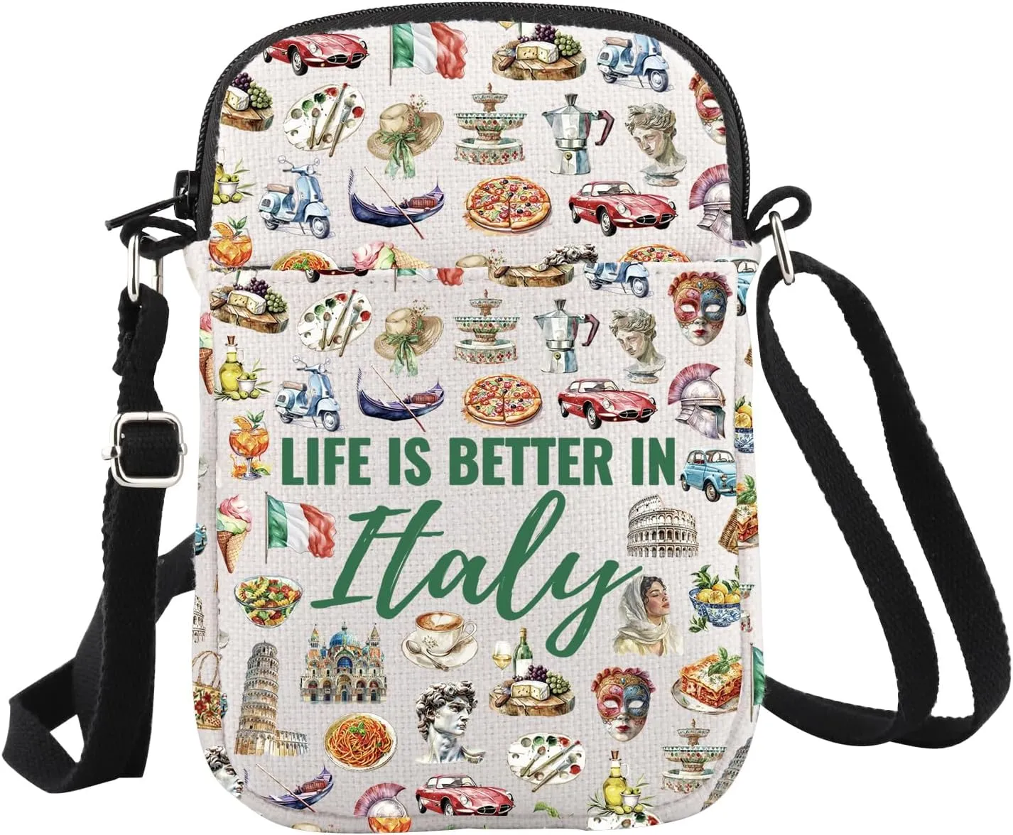 WCGXKO Italy Souvenir Crossbody Bag Italy Travel Gift Italy Culture Gift Italy Trip Gift for Italy Lover