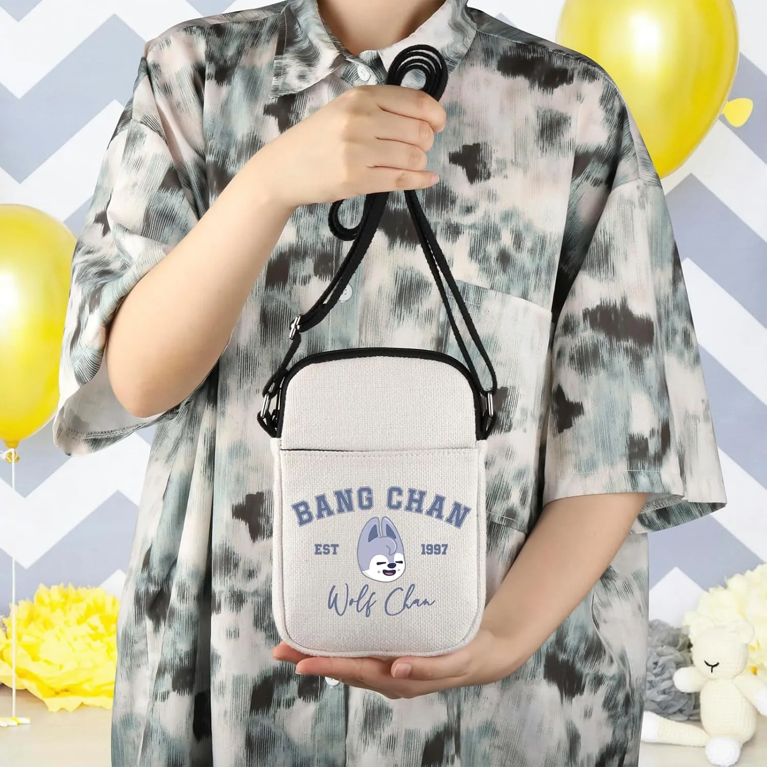 WCGXKO Korean Pop Gift Korean Group Merch Boys Group Est 1999 Dwaekki Crossbody Bag for Pop Music Lover