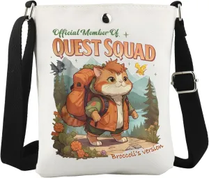 WCGXKO Squad Broccoli Cat Crossbody Bag Dragon Rider Gift Literature Book Merch