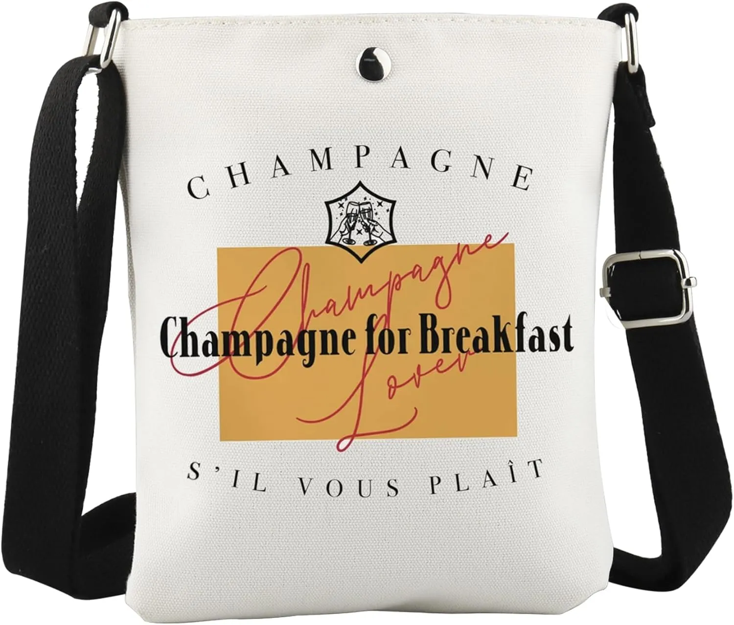 WCGXKO Vous Plait Crossbody Bag French Cockktail gift Mimosa breakfast for champions
