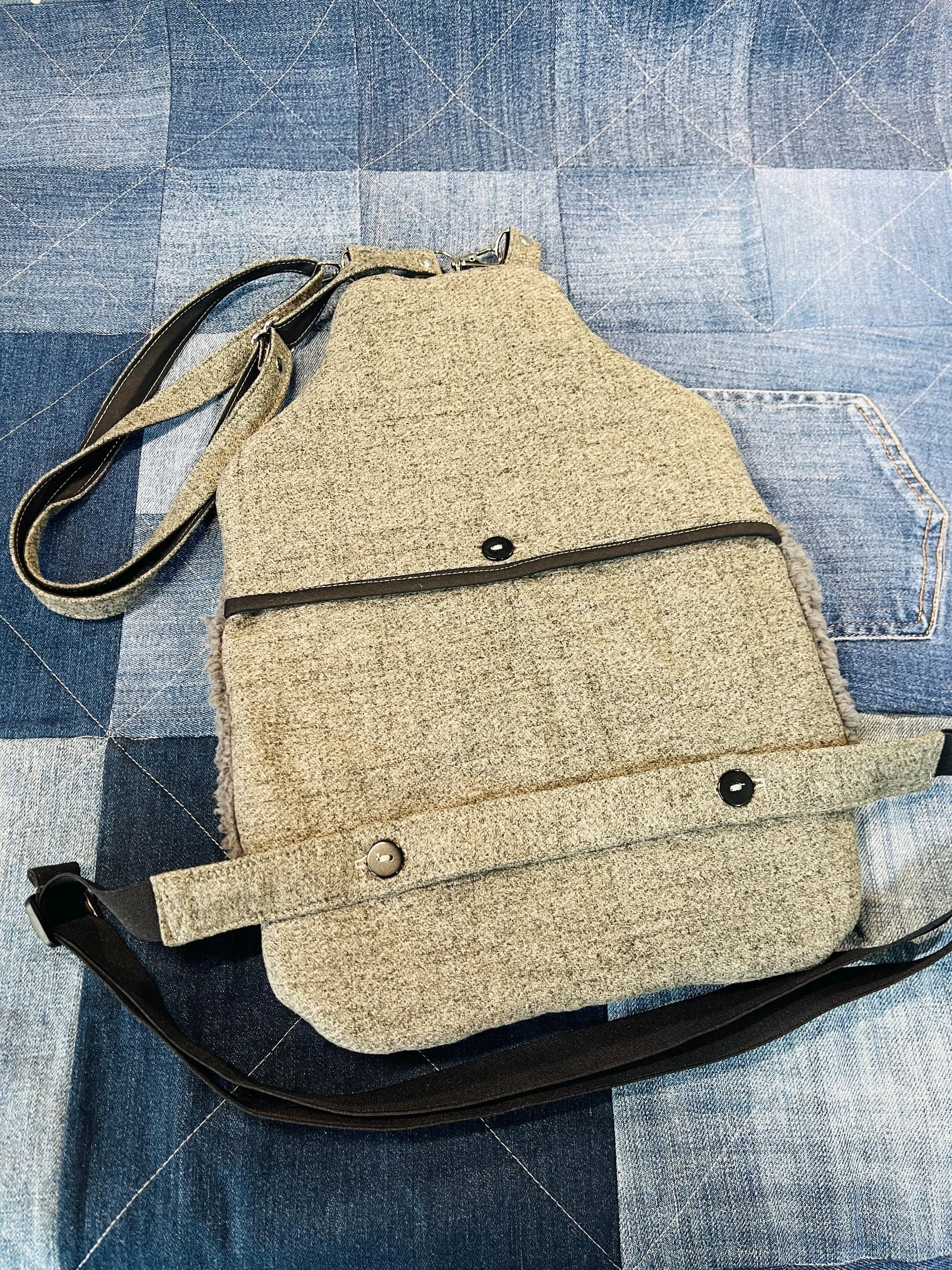 Wearable Hot Water Bottle cover grey faux wool