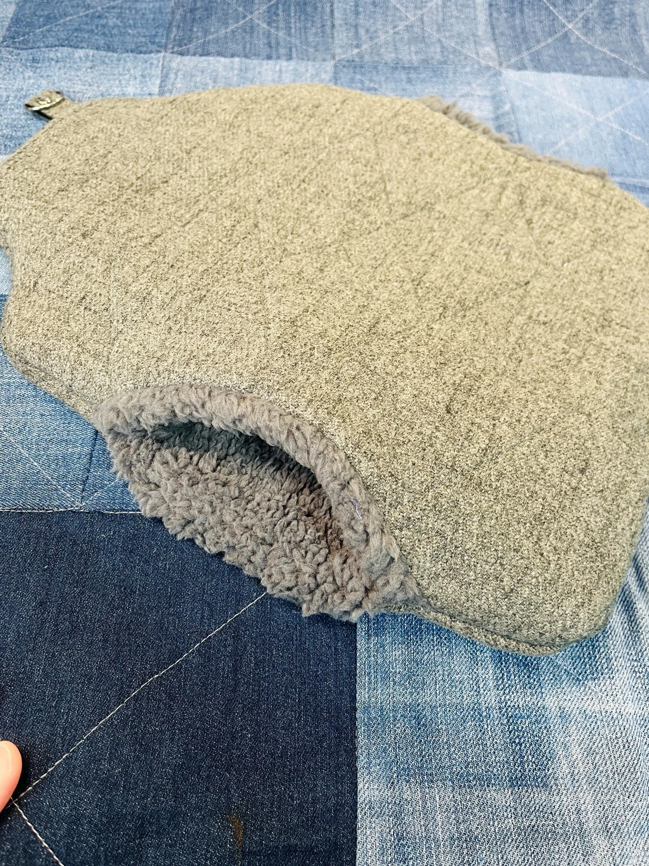 Wearable Hot Water Bottle cover grey faux wool