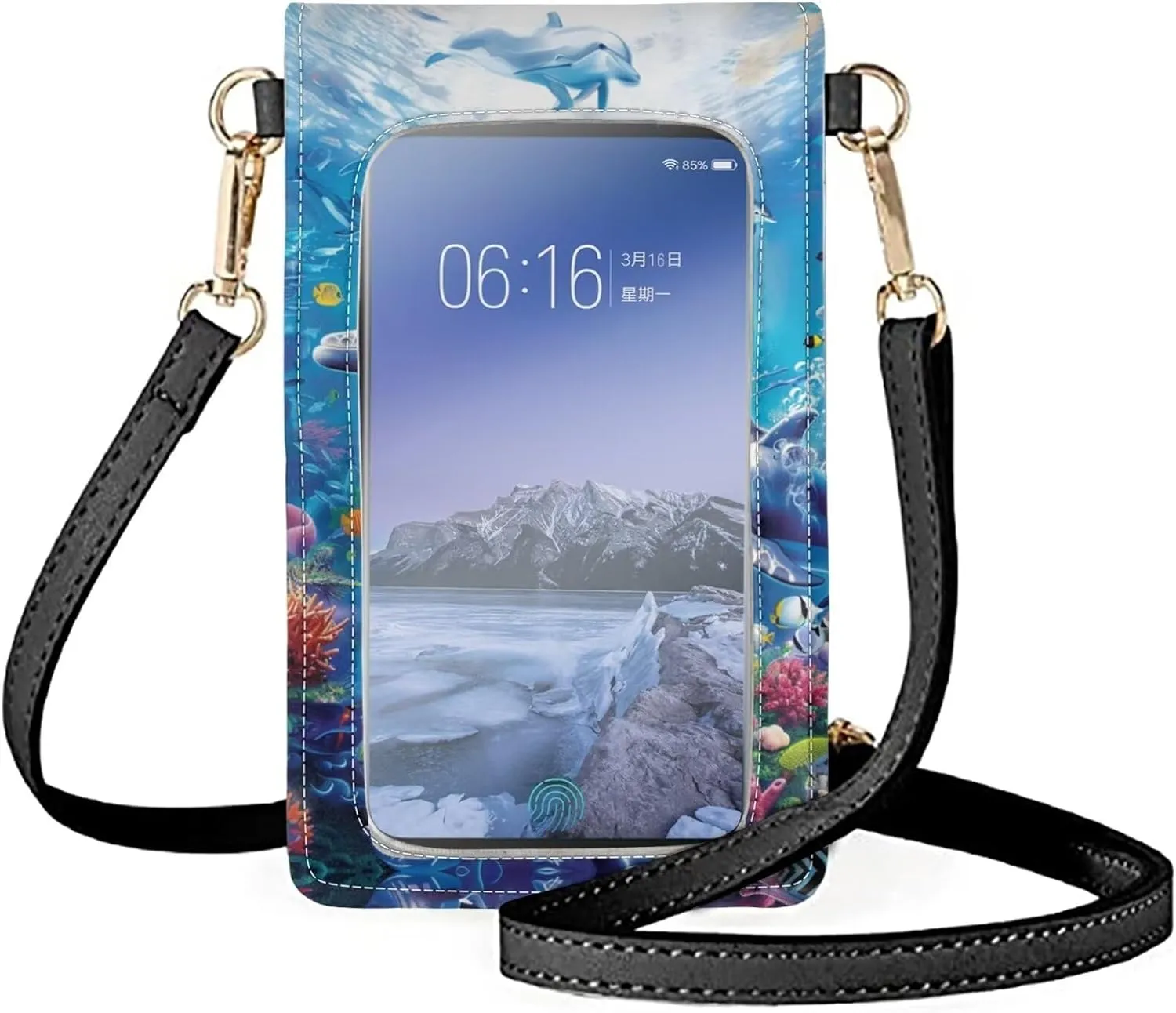 WELLFLYHOM Mini Touchscreen Crossbody Phone Bags for Women with Card Slots Shoulder Bag Purse Leather