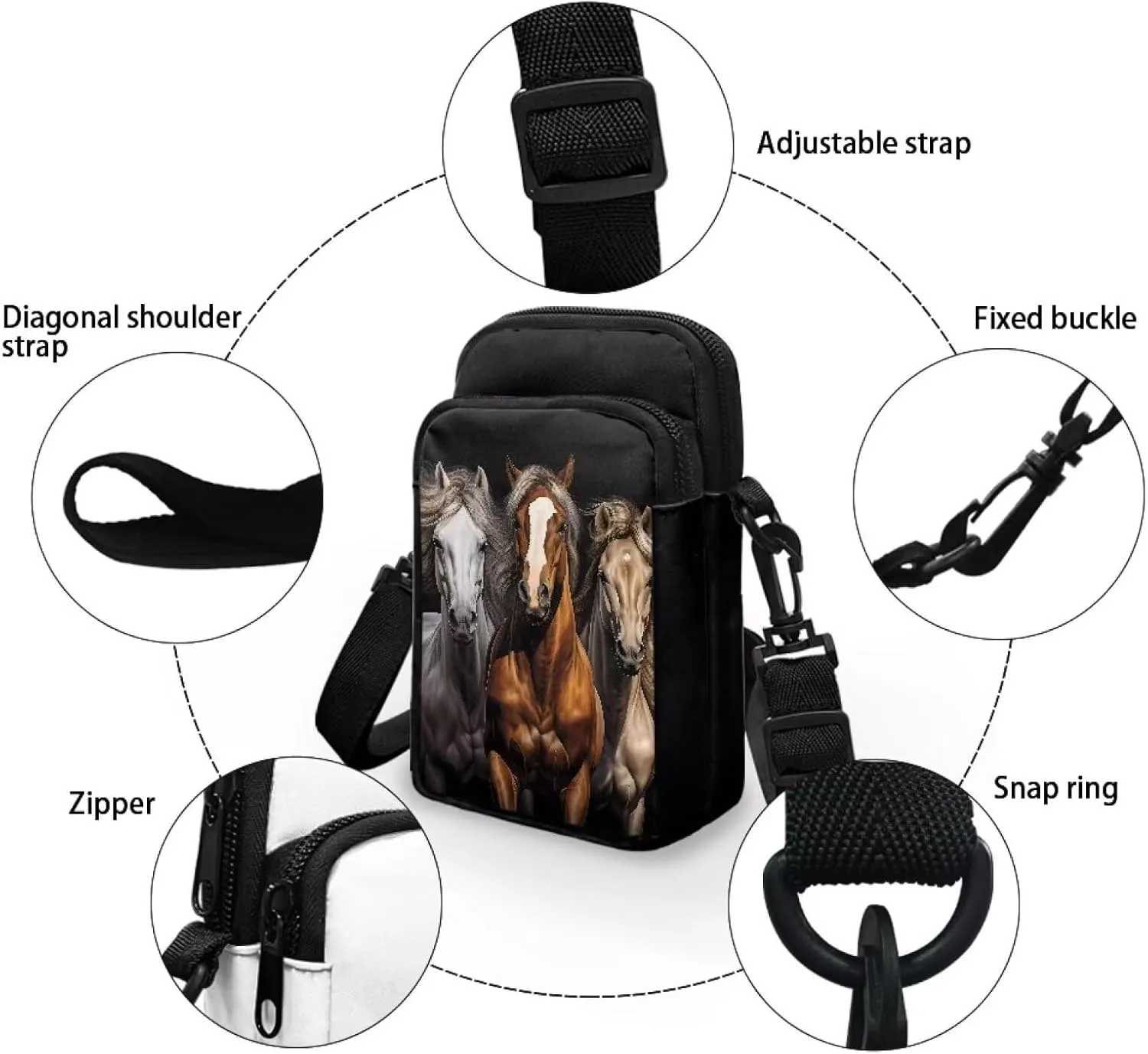 WELLFLYHOM Small Crossbody Bag for Women Phone Purse Messenger Pouch Mini Shoulder Handbag