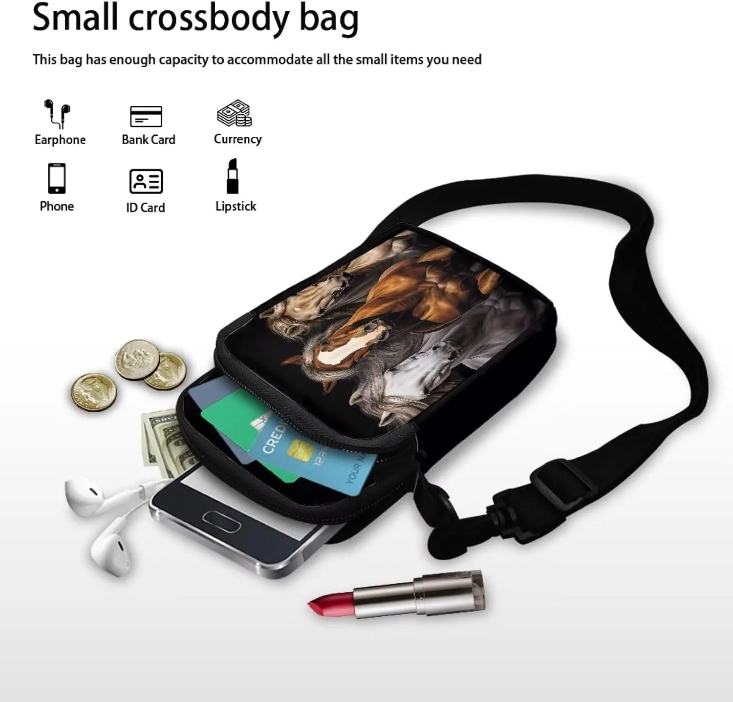 WELLFLYHOM Small Crossbody Bag for Women Phone Purse Messenger Pouch Mini Shoulder Handbag